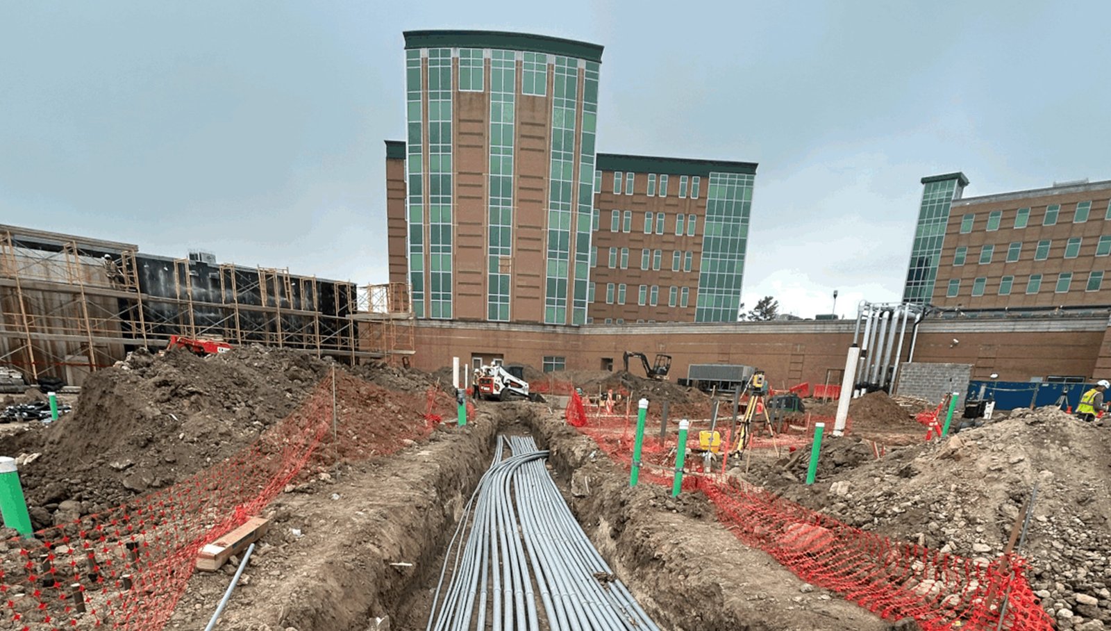 underground conduit trench at commercial site Houston